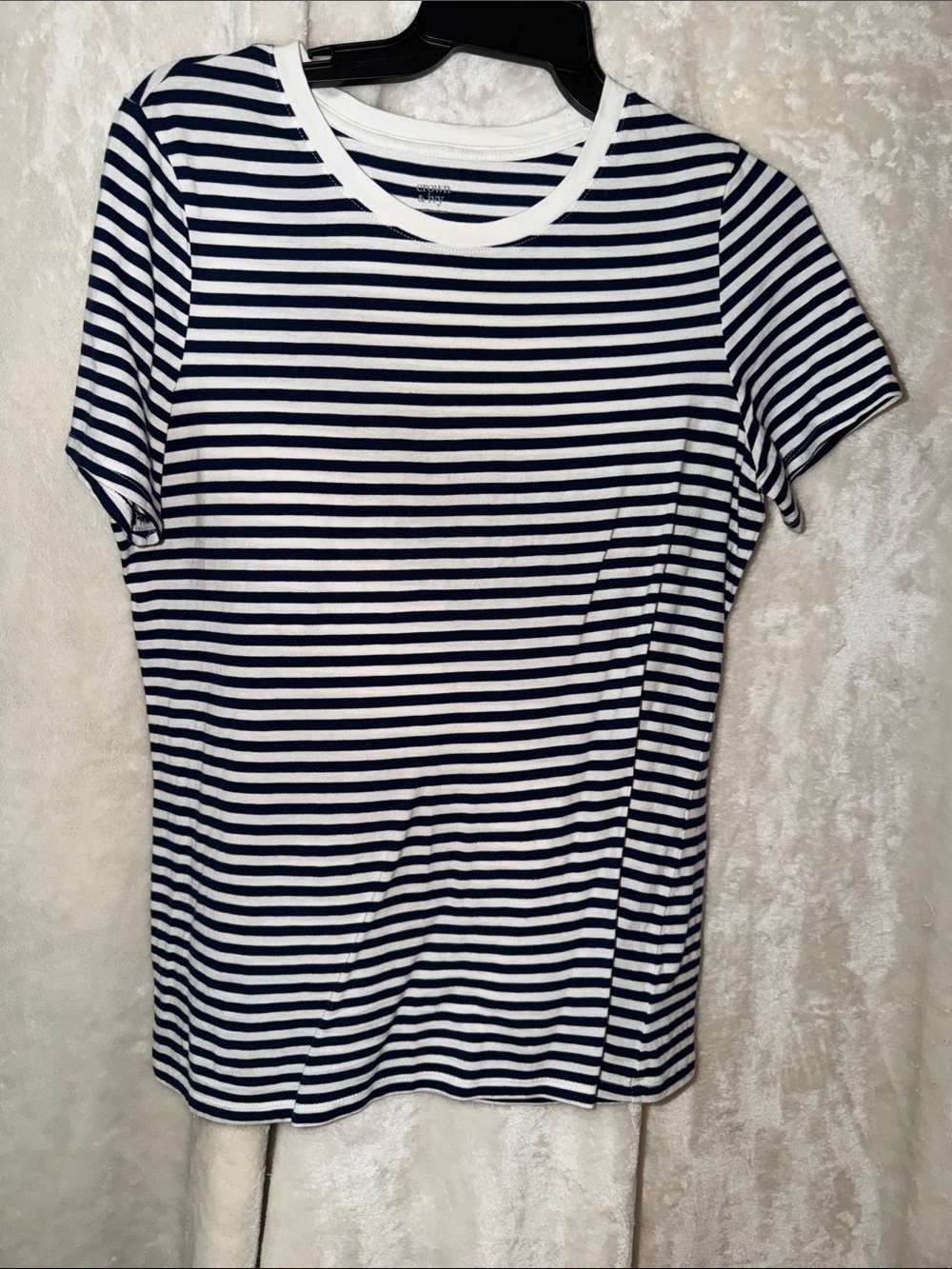 crown & ivy Navy and White Striped Short-Sleeve Tee